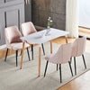 Set of 2 Pink Velvet Dining Chairs Kitchen Dinning Room Metal Leg Padded Modern