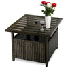 Rattan Umbrella Side Table Outdoor Garden Leisure Coffee Table w/Umbrella Hole