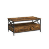 Vintage Industrial Style Coffee Table with Drawers Storage Shelf Side Rustic