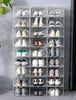 12x Clear Plastic Shoe Storage Boxes Drawer Stackable Foldable Durable Organiser