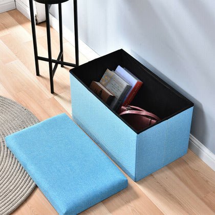 Folding Storage Ottoman Seat Stool Storage Boxes Chair Footstool Bench with Lid