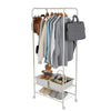 Portable Clothes Rack Rolling Garment Rack w Shelves 8 Side Hooks Hanging Closet