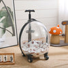 Rolling Cat Carrier Trolley Case Portable Pet Puppy Dog Travel Transparent Cage