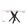 Clear Glass Dining Table Stylish DiningRoom Kitchen Rectangular Desk for 6Seater