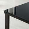 Black Rectangle Coffee Table Glass Side End Table Metal Frame Office Living Room