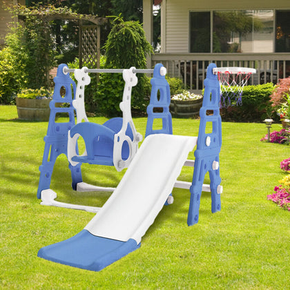Kid Garden Swing Slide&Climber Set Toddler Baby Home Outdoor Playground Toy Blue