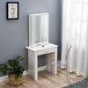 Dressing Table Jewelry Makeup Desk Table with Sliding Mirror 1 Drawer & Shelves