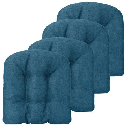 4PCS Tufted Chair Cushion Skid-Proof Overstuffed Comfortable Cushion Linen Cover