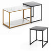 Set of 3 Modern Coffee Nesting Table Set Faux Marble Top Side Table End Table