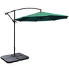 GARDEN PARASOL OUTDOOR HANGING SUN SHADE CANTILEVER BANANA UMBRELLA WITH BASE 3m