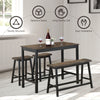 4PCS Dining Table & Chair Set Kitchen Furniture W/ Counter Table Bench & Stools