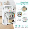 3-Tier Wooden Dollhouse Bookcase 2-in-1 Multifunctiona