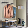 2x Industrial Pipe Clothes Rack Wall Mounted Hooks Door Entrance Retail Boutique