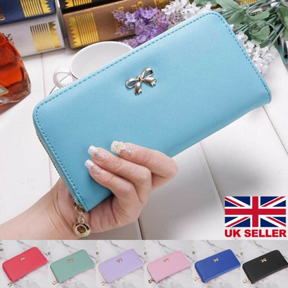 Women Ladies Leather Wallet Long Zip Purse Card Phone Holder Clutch Handbag