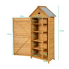 Outdoor Storage Shed Wooden Tool Utility Cabinet Waterproof Hutch Organizer