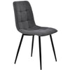 4 Pcs Linen Dining Chairs Set Soft Padded Seat Metal Leg Modern Office Kitchen