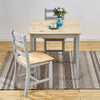 Solid Wooden Grey Dining Table and 2 Chairs 2 Seater Set Kitchen Room Home New