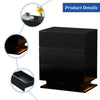 Black White LED Light 3 Drawers Bedside Table High Gloss Cabinet Side End Table