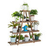4 Tier Wood Plant Stand Stable A-Frame Flower Stand Planter Display Garden Patio