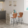 1/2x Bar Stool Kitchen High Chair w/ Backrest Footrest Padded Barstool Cafe Pub