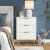 2pcs Bedside Cabinet White Chest of Drawers Bedroom Bedside Table w/ 3 Drawer NS