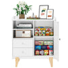 Cupboard White Storage Cabinet Sideboard with 2 Drawers, 2 Shelves and 1 Door