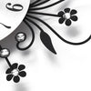 3D Wall Clock Luxury Metal Diamonds Flower Silent Art Office House Decorate