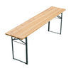 217Cm Long Wooden Folding Beer Party Table Bench Set Trestle Dining Desk 2Chairs