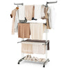 Folding Clothes Drying Rack 4-Tier Collapsible Laundry Rack Mobile Garment Dryer