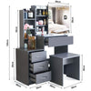 Dressing Table With Drawers Mirror Stool Set Makeup Desk Vanity Table Bedroom