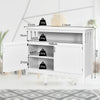 Wooden Floor Cabinet Freestanding Storage Cupboard w/2 Doors & Adjustable Shelf