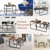 2 PCs Industrial Nesting Tables Sofa Side Table w/ Magazine Holder Space Saving