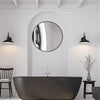 32 Inch XXL Round Wall Mirror Rustic Accent Decor Table Mirror Mounted Washroom