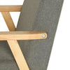 Retro Single Fabric Armchair Seat Chair Accent Armchair Wood Sofa Grey UK