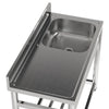 Catering Sink Stainless Steel Commercial Kitchen Wash Sinks w/Shelf/Backsplash
