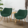 2 PCS Dining Chairs Velvet Padded Seat Metal Legs Kitchen Lounge Restaurant Seat
