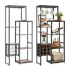 Rustic Wooden Wine Rack Bar Bottle Storage Cabinet Stand Shelf with Glass Holder