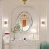 Elegant Artistic Decorative Wall Mirror Curve Silver Jewelled Diamante Mirror