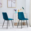 2pcs Dining Chairs Barstools Set Velvet Cushion Padded Metal Legs Kitchen Chair