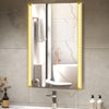 White Bathroom Mirror Wall Mounted Hanging 3 Colors LED Lights Dimmable IP44