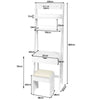 3 IN 1 Vanity Dressing Table Set Book Storage Shelf Ladder Desk W/ Mirror Stool