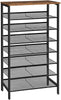 HOOBRO 8-Tier Shoe Rack Large Capacity Shoe Shelf Shoe Storage Organizer Retro