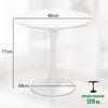 Modern Tulip Dining Table 80cm Round Kitchen Table w/Metal Pedestal for 4 People