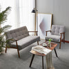 Wood Armrest Sofa Armchair 1 2 Seater Home Office Reception Loveseat Chair Seat