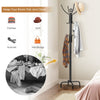 Wooden Coat Rack Hat Hanger Free Standing Hallstand Umbrella Stand with 12 Hooks