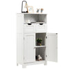 Bathroom Floor Cabinet Wooden Storage Cupboard with Adjustable Shelf & Doors
