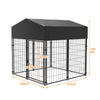 Dog Kennel Welded Wire Heavy Duty Dog House with Roof Cover Steel Fence 50" 98"