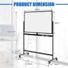 Rolling White Board Reversible Dry Erase Board Height Adjustable Whiteboard