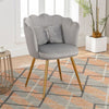 Set of 1/2/4 Velvet Dining Chairs Armchair Accent Chair W/ Gold Metal Legs Gray