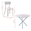 Round Dining Table and Chairs Set 4 Glass Table with 4 Chairs Dining Room White